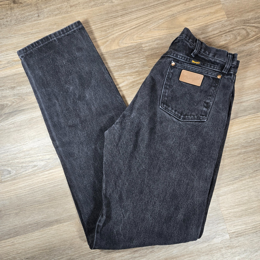 Vintage Wrangler 13MWZWK Jeans Mens 34x38 Black Cowboy Cut Denim Western Rodeo